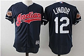 Cleveland Indians #12 Francisco Lindor Navy 2017 Spring Training New Cool Base Stitched Jersey,baseball caps,new era cap wholesale,wholesale hats